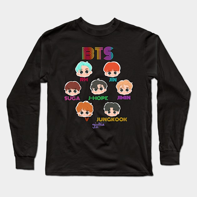 Bangtan fanart Long Sleeve T-Shirt by Giullia - Yeppeunyeppeun Art